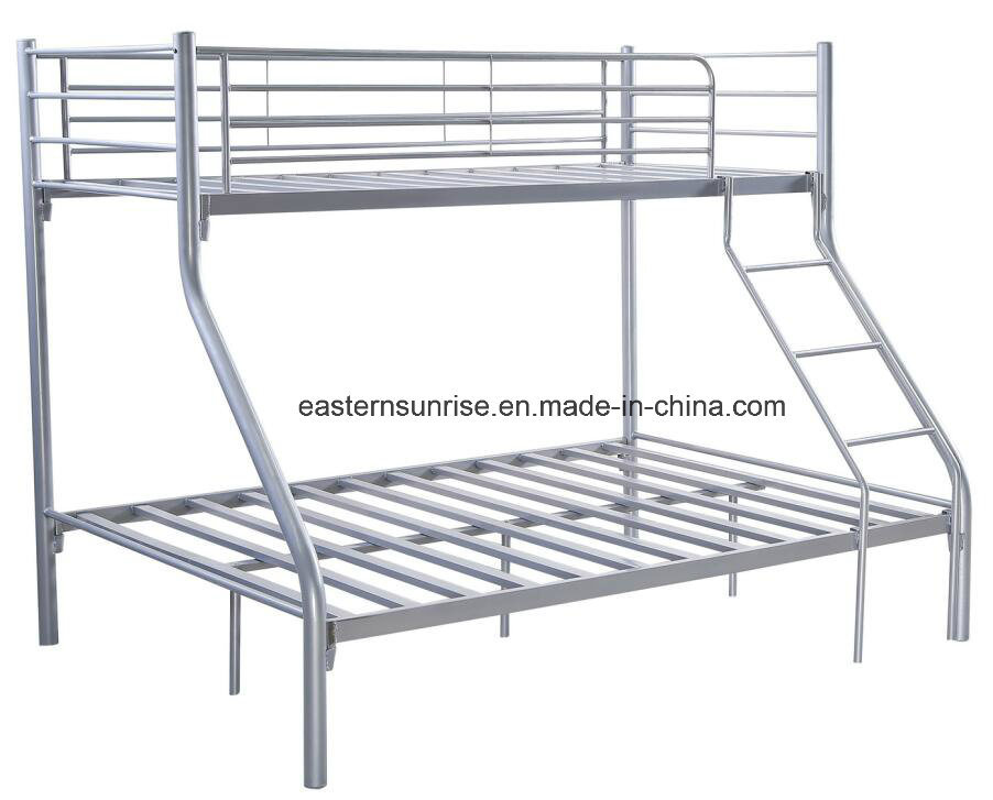 Powder-Coated Metal Bunk Bed Made of Iron Tubes