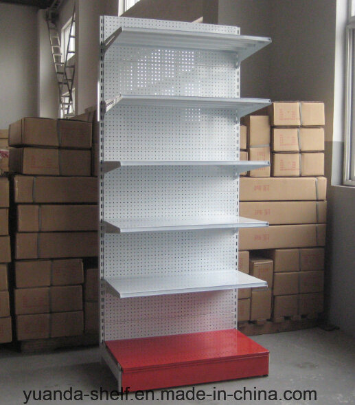 Single Side Perforated Back Board Supermarket Metal Shelf