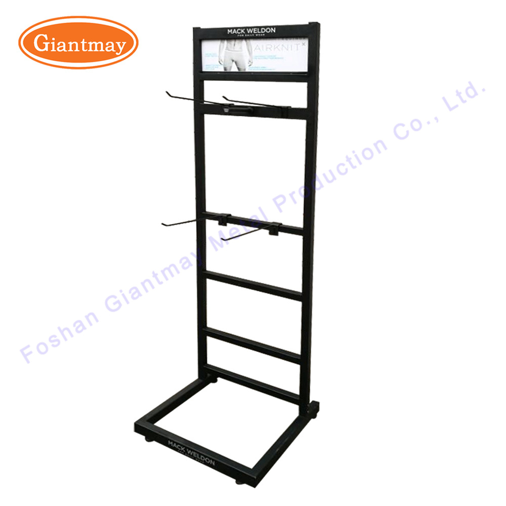 Floor Standing Metal Hanging Men Underwear Display Stand Shelf for Underwear