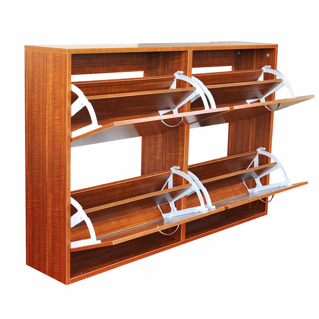 4 Tiers Shoe Rack Wood Shoe Cabinet