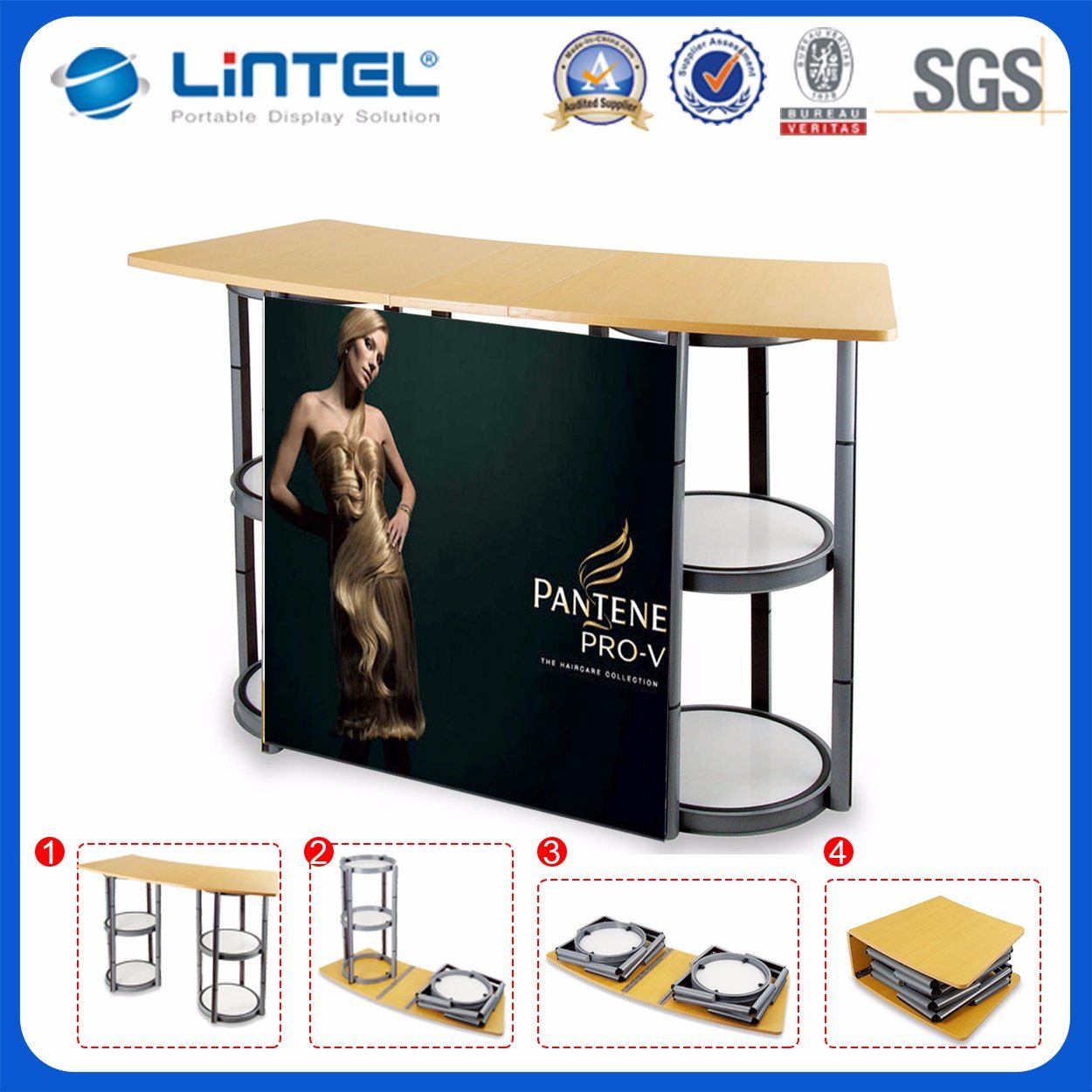 Global Shop Aluminum Folding Promotion Counter Table for Sale