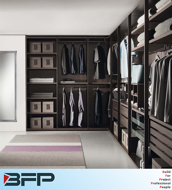 European Style Bedroom Fruniture Wooden Walk in Wardrobes