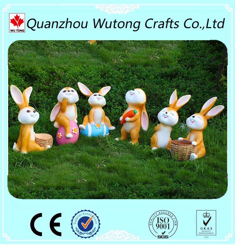 New Items Resin Animal Statue Garden Decoration Lovely Rabbit Figurines