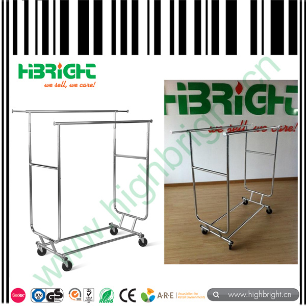 Double Bar Collapsible Chromed Garment Racks