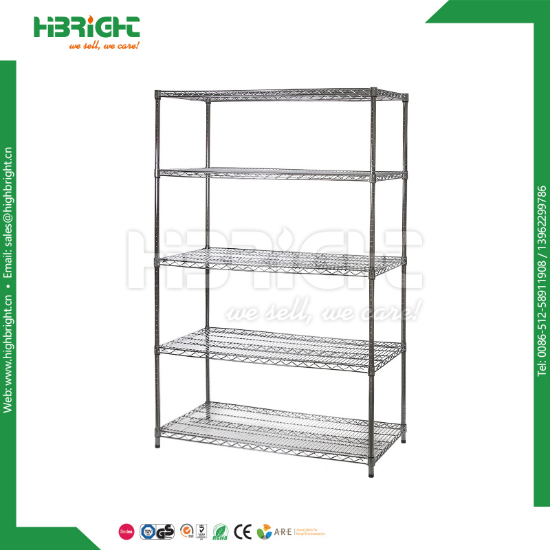 Stylish Plastic Powder Coating Commercial Wire Shelving