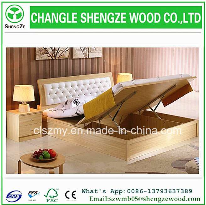 Custom Modern Style Assembled Multistorage Home Furniture Double Bed