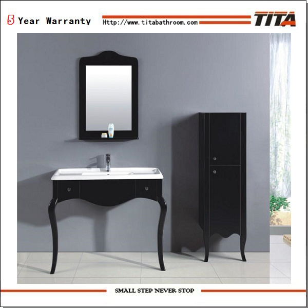 Classic Bathroom Cabinet/Antique Vanity Sink Cabinet/Black Bathroom Vanity (TH21506)