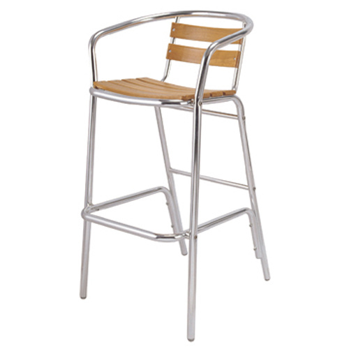 Indoor&Outdoor Alloy Wooden Bar Stool Chair (Ab-06008)