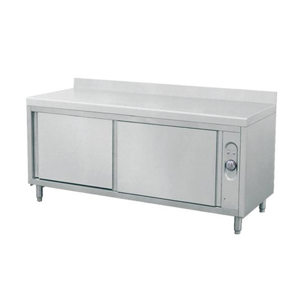 Stainless Steel Sliding Doors Warming Keeping Storage Cabinet with Splashback