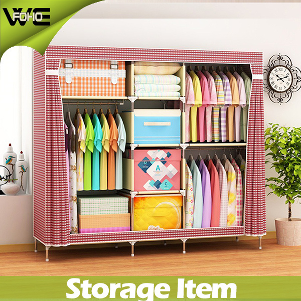 2 Door Nonwoven Modern Furniture Cheap Wardrobe for Bedroom