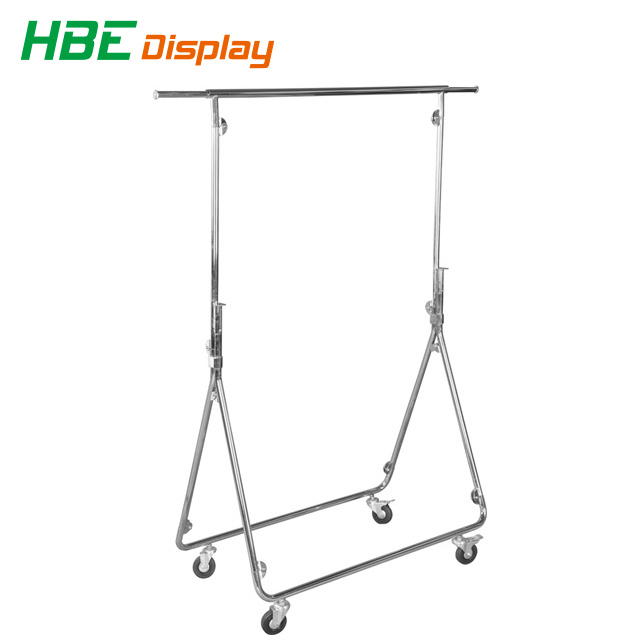 Single Bar Chrome Plated Garment Clothes Rack