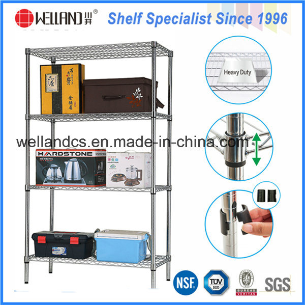 Heavy Duty 4 Tiers Home Decorate Chrome Storage Wire Shelf