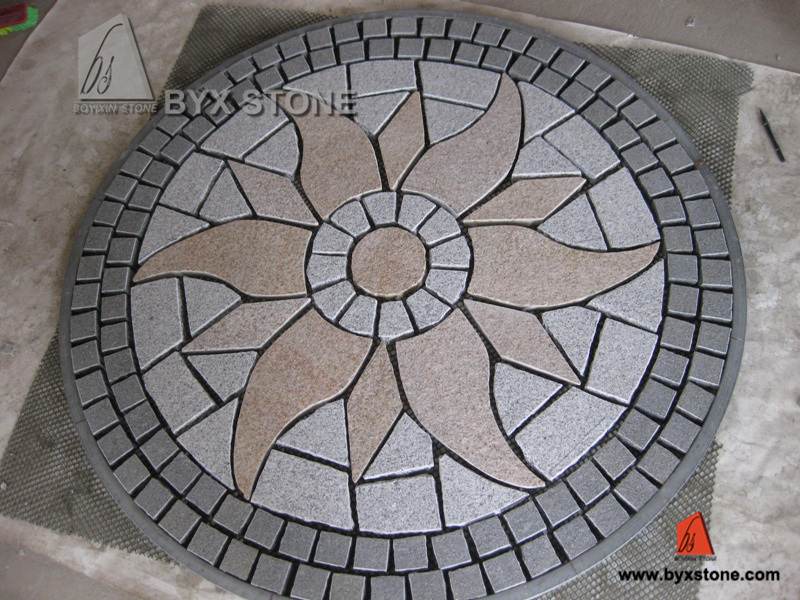 G654 / G682 / G603 Round Medallion Granite Cobblestone