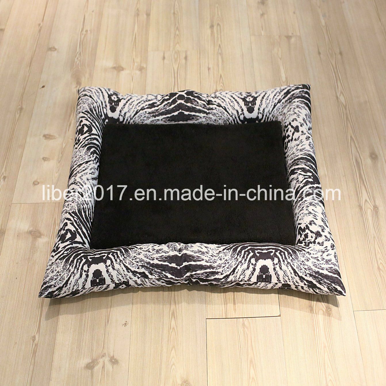 Zebra Pattern Rectangle Pet Mattress Dog Mat Flooring Bed