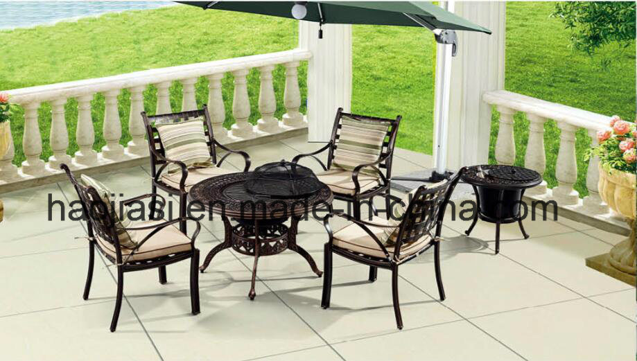 Outdoor /Rattan / Garden / Patio / Hotel Furniture Cast Aluminum Chair &Barbecue Table Set (HS3192C &HS 6122DT)