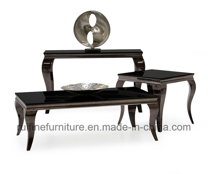 Modern Glass Top Chrome Lamp Table / Side Table / End Table