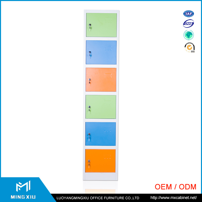 Mingxiu 6 Door School Used Steel Lockers Cabinets / Metal Locker Closet