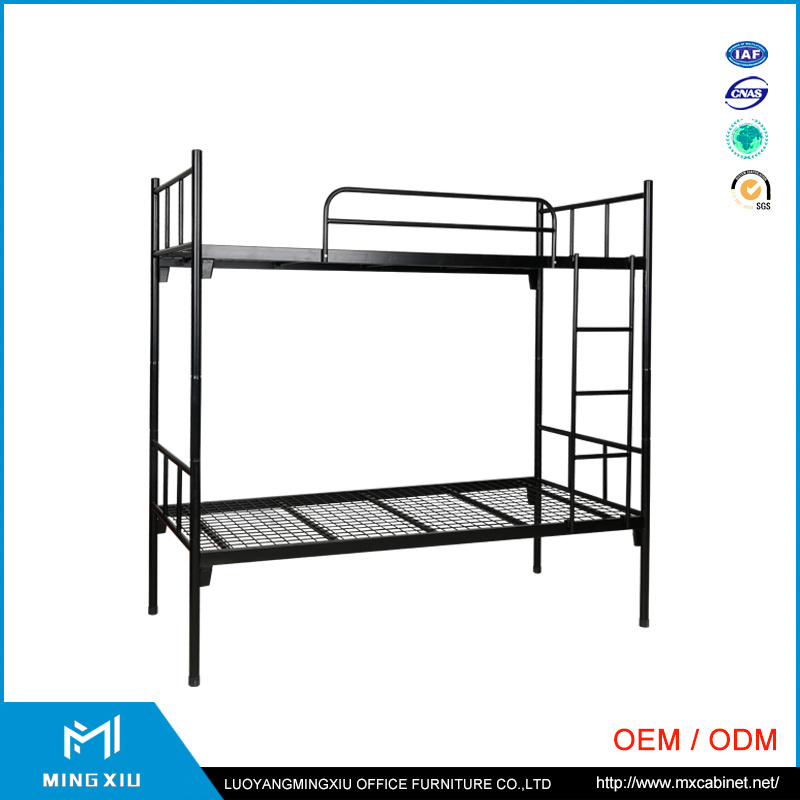 Luoyang Mingxiu Low Price Black Cheap Metal Double Bunk Bed / Metal Bunk Bed