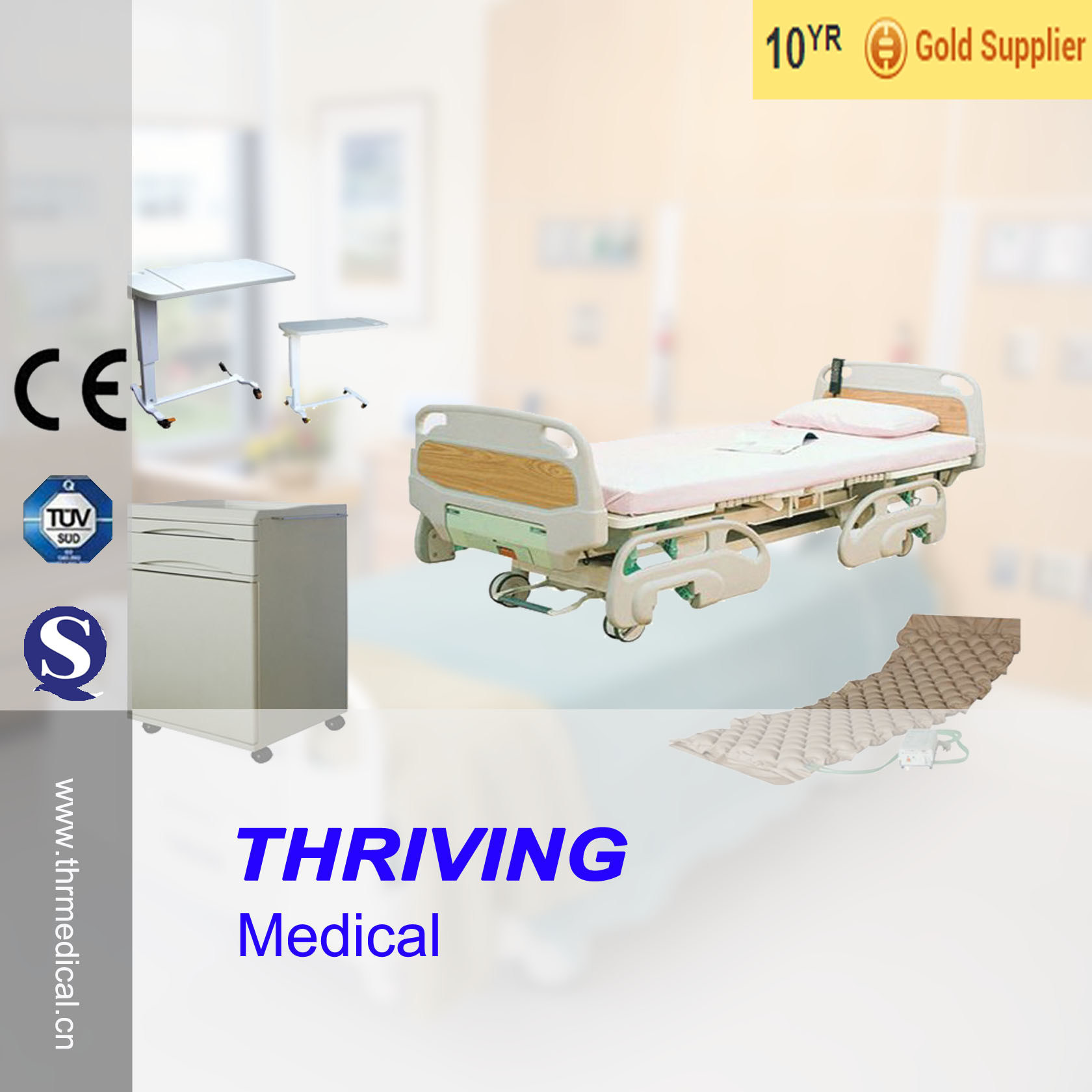 Thr-Eb009 Medical High Quality Five Function Electric Hospital Bed