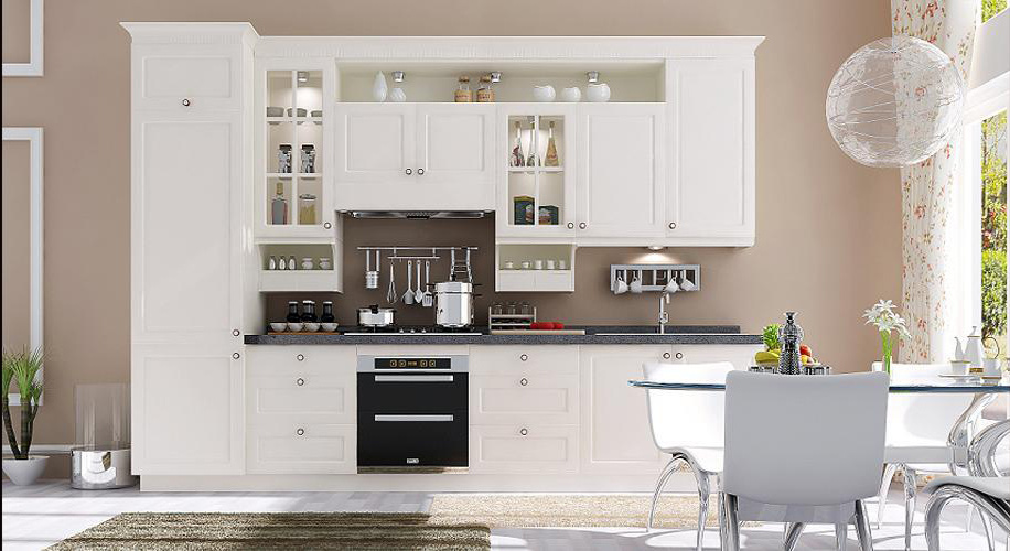 Mixed Kitchen Cabinet PVC Wood Kitchen Cabinet (zc-008)