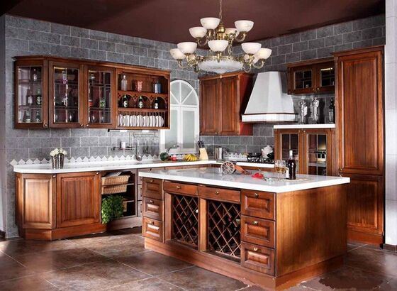 American Style Solid Wood Kitchen Cabinet (cherry 10)