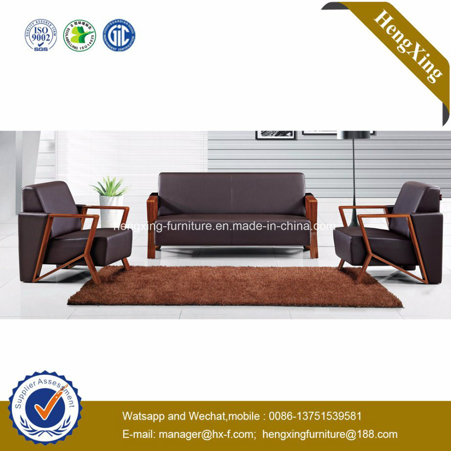 Modern Office Furniture Genuine Leather Couch Office Sofa (HX-CF006)