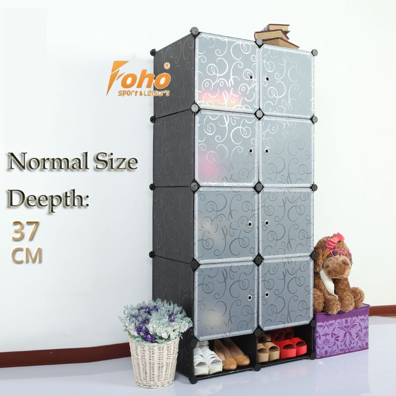 Black Color Normal Size Simple DIY Wardrobe (FH-AL0532-8)