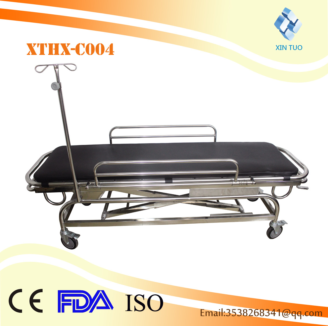 Hospital Operation Connecting Electric Adjustable Patient Hydraulic Ambulance Trolley