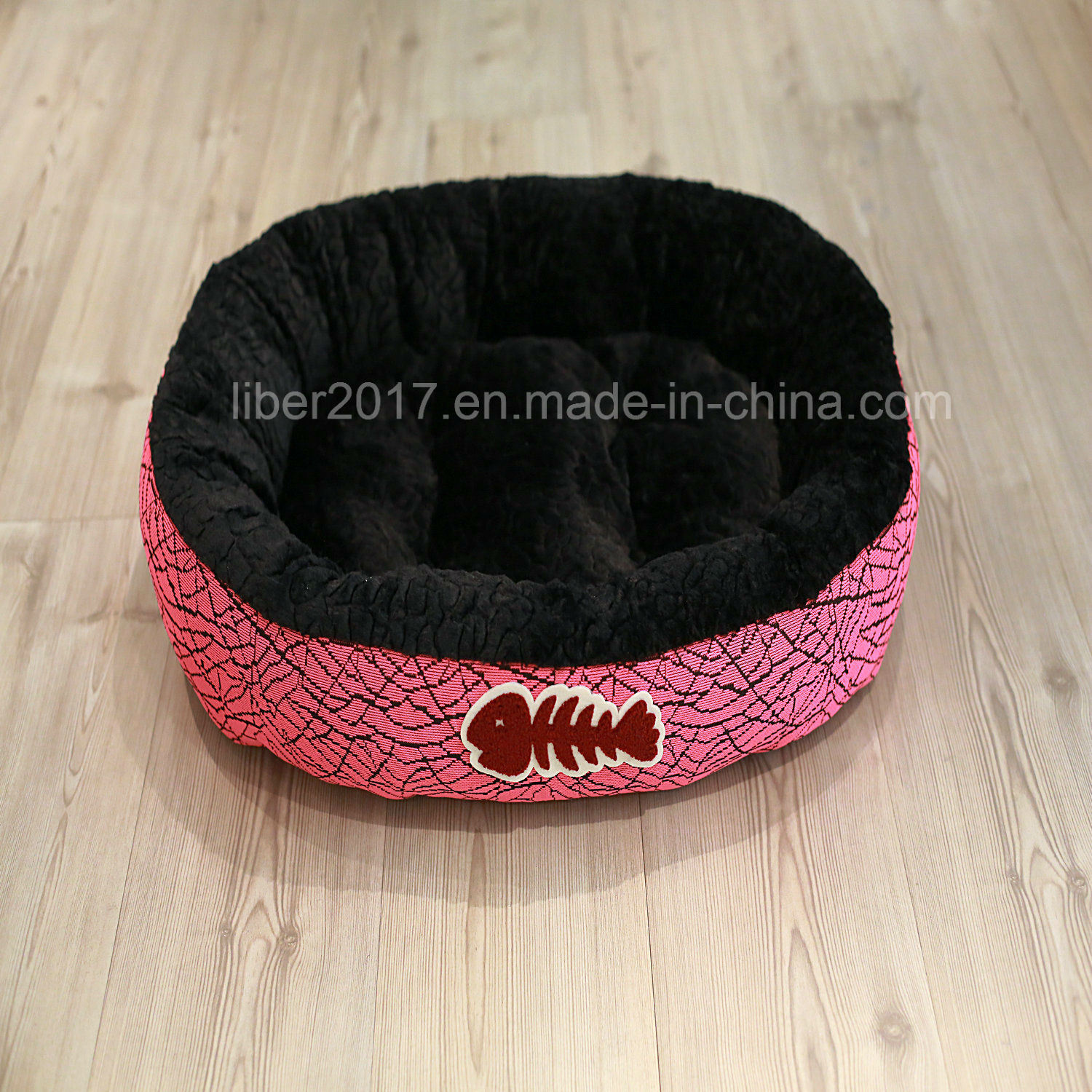 Double Color Black and Pink French Pet Bed for Dogs