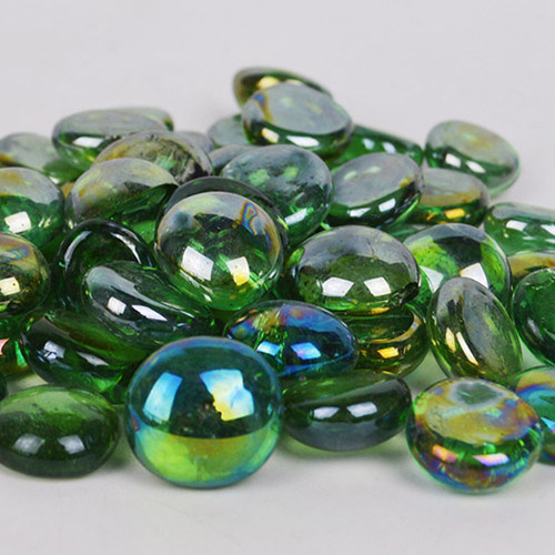 Dark Green Glass Pebble Stone