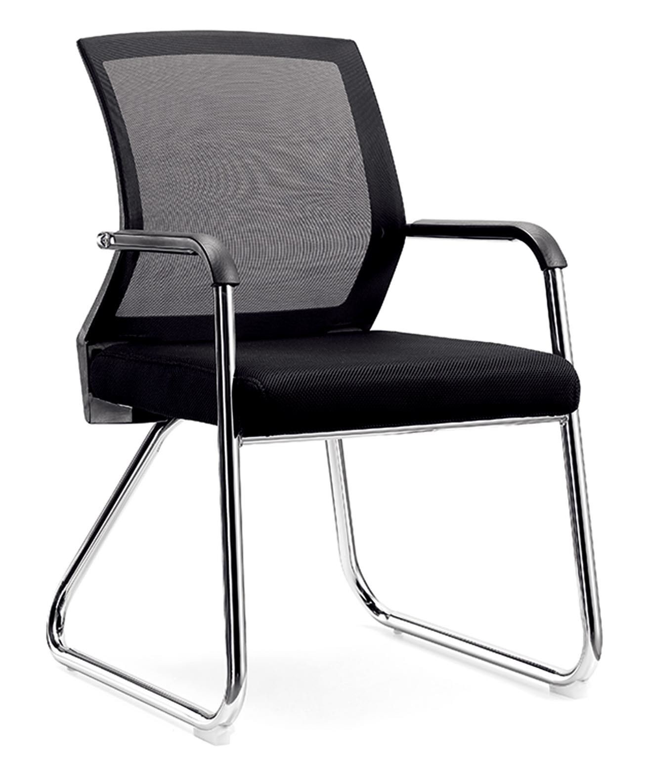 Modern Black Office Meeting Room Mesh Visitor Chair