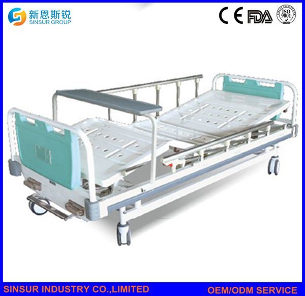 Medical Nursing Equipment Manual Double Function Adjustable Hospital Beds