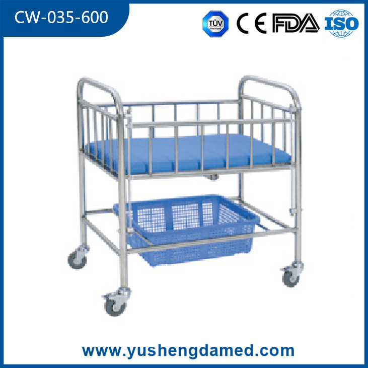 Hospital Furniture Stainless Steel Baby Bed Infant