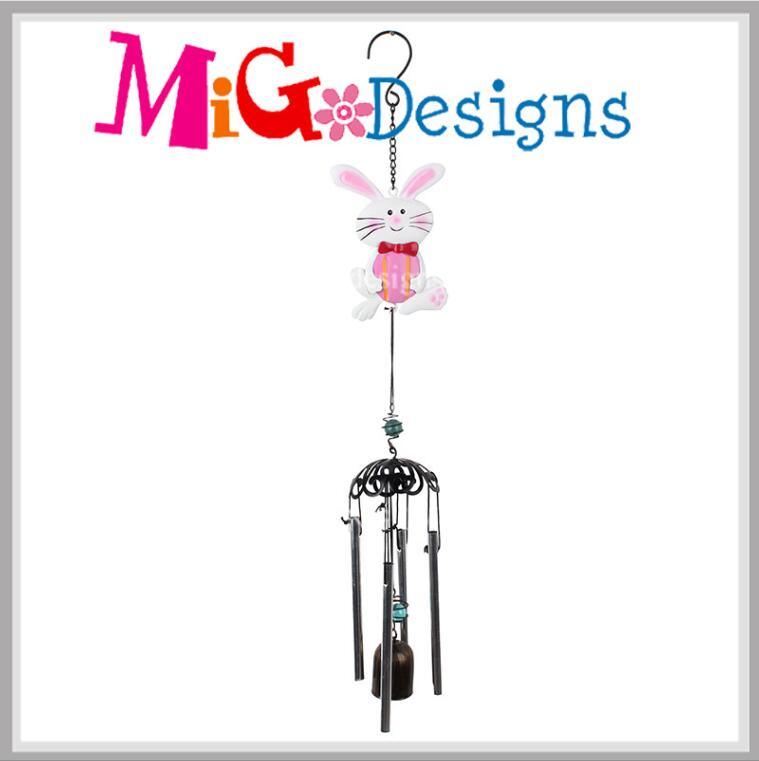 OEM Promotion Gifts Easter Decoration Rabbit Metal Wind Chime