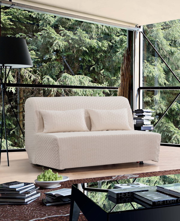 Leisure Folded Fabric Sofa Bed with Cover