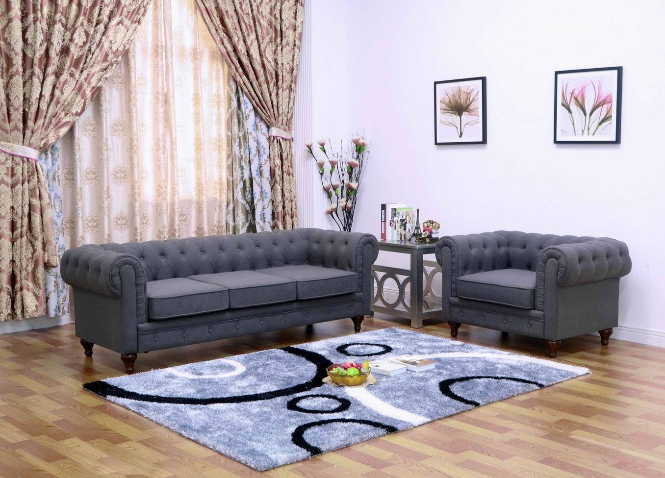 Fabric Sofa with Tufting