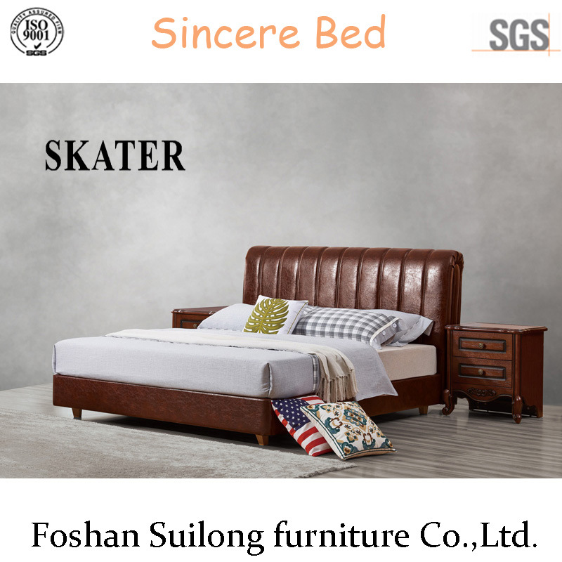 Top Design Modern American Style Leather Bed