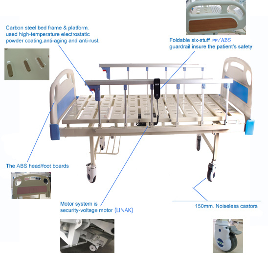 Low Height Two Function Hospital Electric Medical Bed