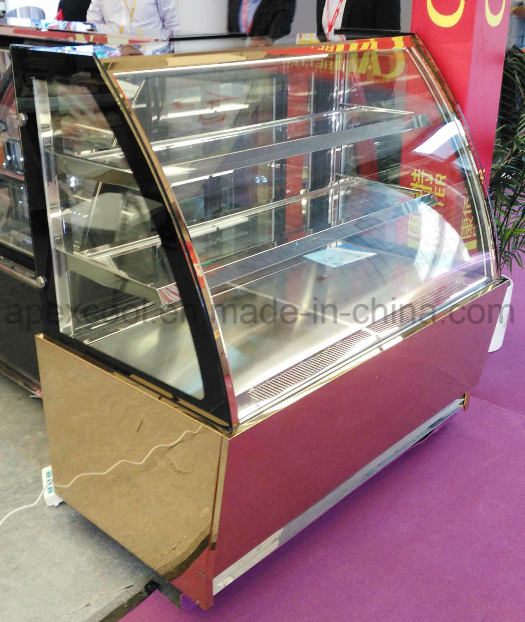 1.2m Commercial Free Standing Glass Modern Cake Showcase Priceglass Cake Display Cabinet