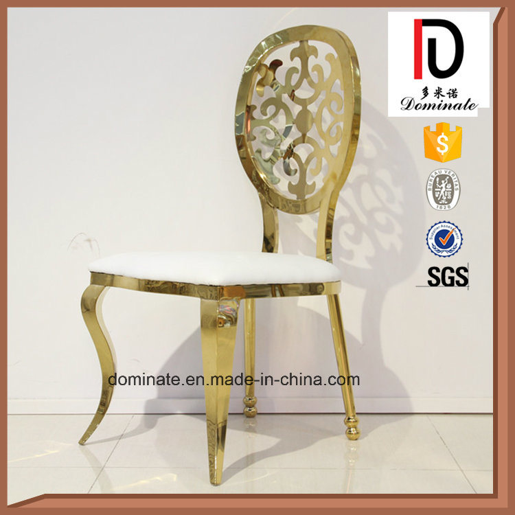 Unique Pattern Round Back Chair Luxury Banquet Gold Gilt Chair