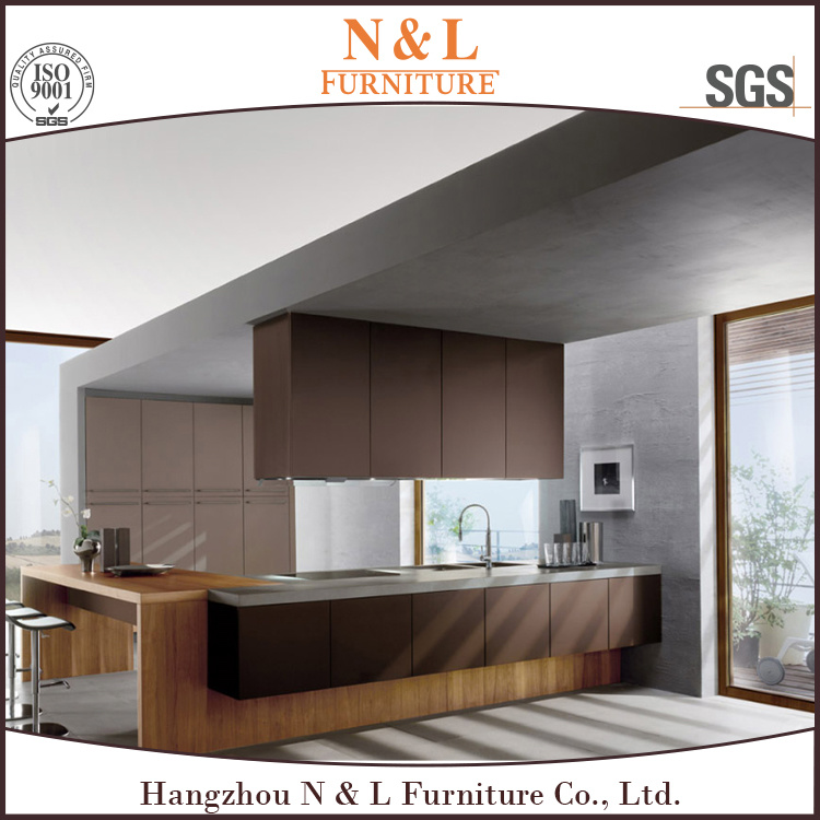 Modern Style Kitchen Cabinet Wood Veneer MDF Kitchen Furniture