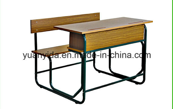 Wooden Double School Desk and Chair