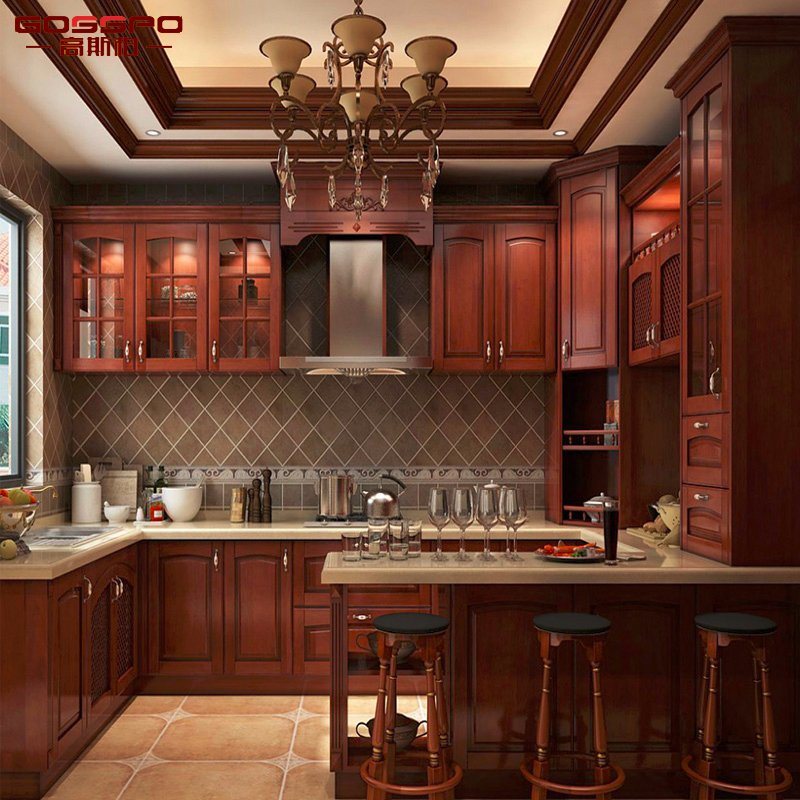 Kitchen Furniture Modern Solid Wooden Painting Kitchen Cabinet (GSP5-049)