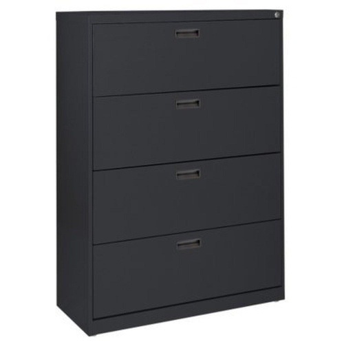 Black 4 Drawer Lateral File Cabinet for Office