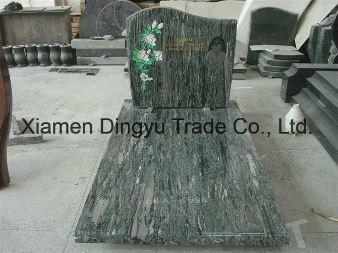 USA Style Granite Tombstone on Sale Ocean Green