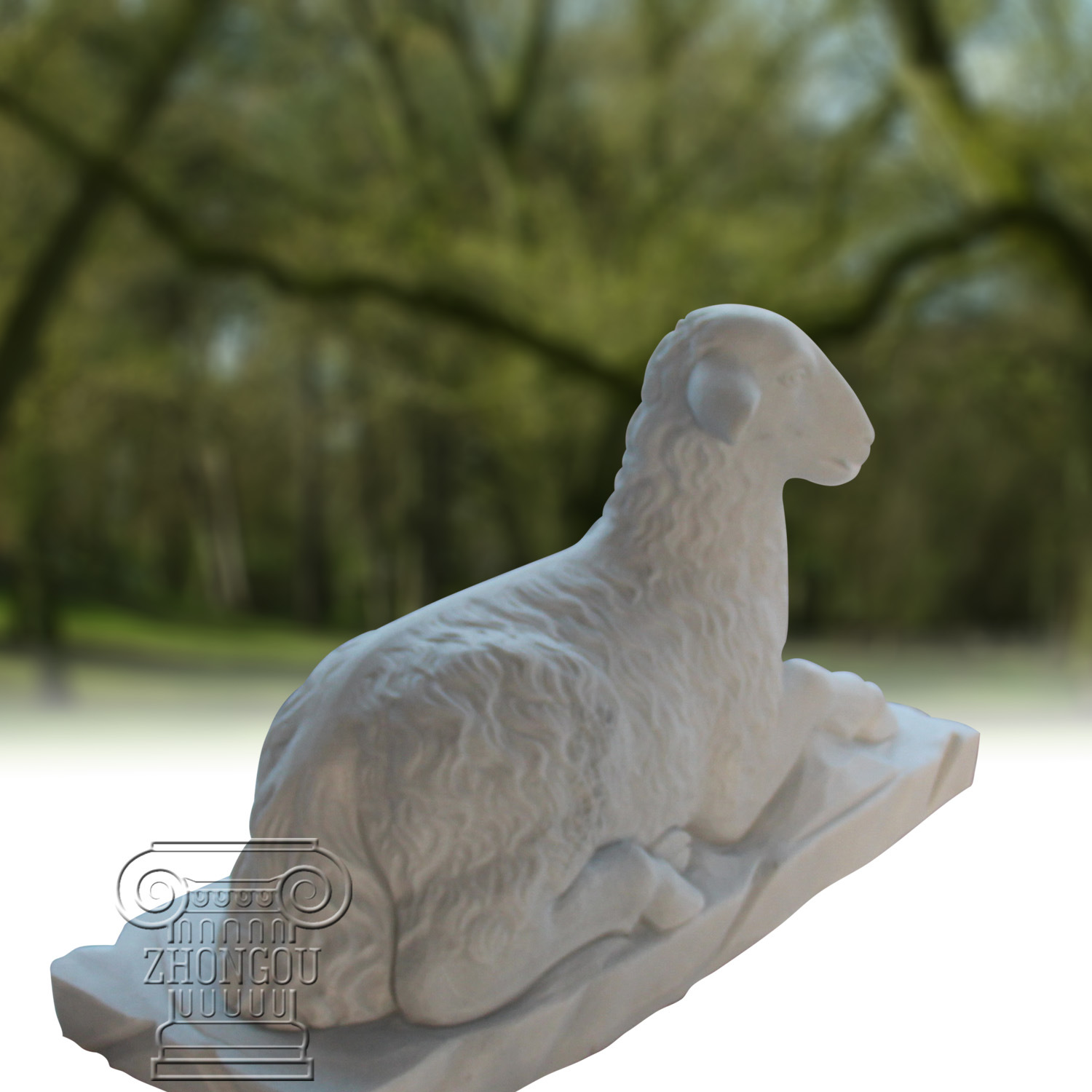 Marble Sheep Sculpture, Animal Statue