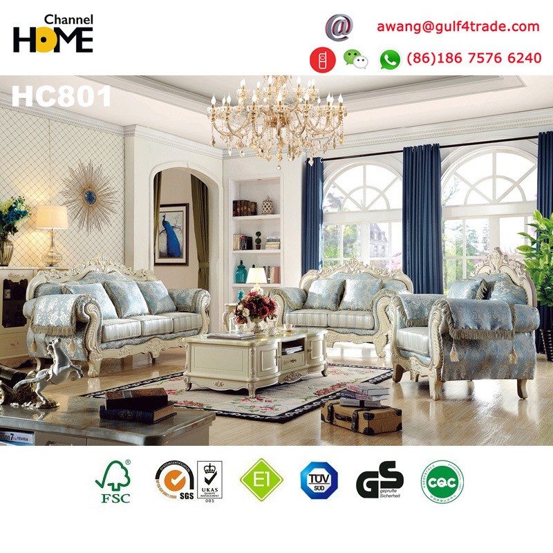 Royal Style Antique Furniture Wood Sofa for Living Room (HC801)