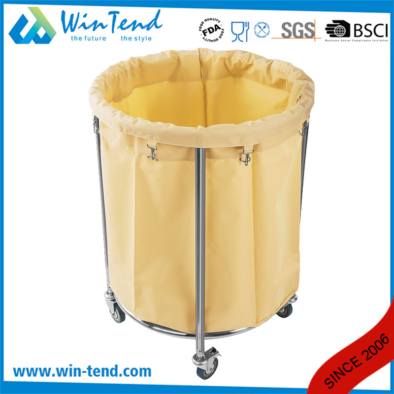 Hospital Round Fully Wleding Linen Laundry Trolley