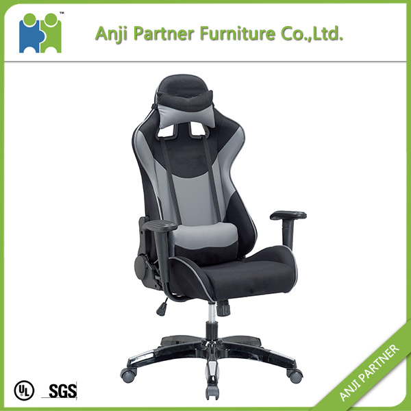 Dynamic Support Grey PU Leather Convenient Gaming Chair (Lichee)