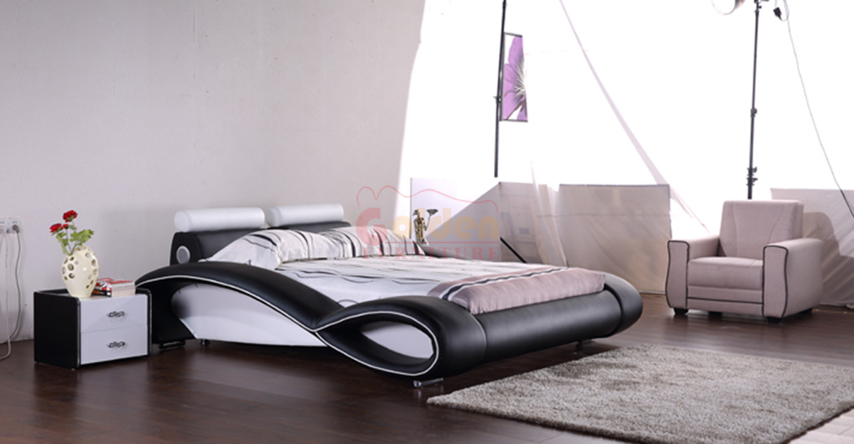 New Design Hot Sell Bedroom Bed, White Leather Material with Good Quality Home Soft Bed, Soft Leather Bed Model G1048#